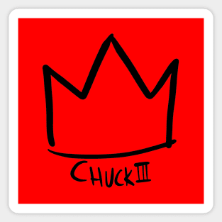 King Chuck III Crown (black drawing) Sticker